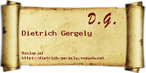 Dietrich Gergely névjegykártya